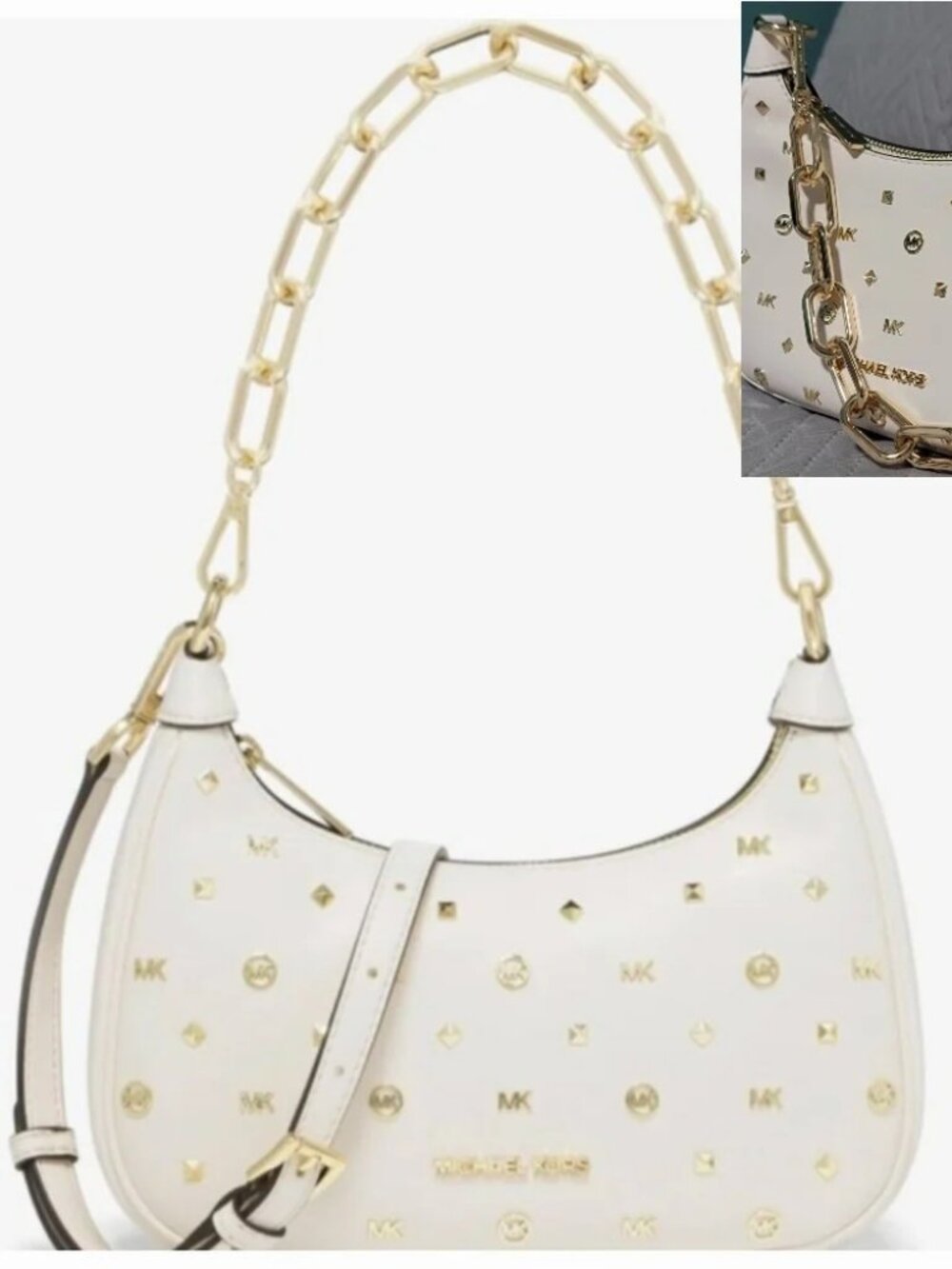 Michael Kors Cora Medium Embellished Shoulder Bag / Medium Zip Pouchette
